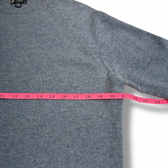 J. Crew Premium Lambswool Blue Crewneck Mens Pullover Jumper Sweater, M - Picture 6 of 8